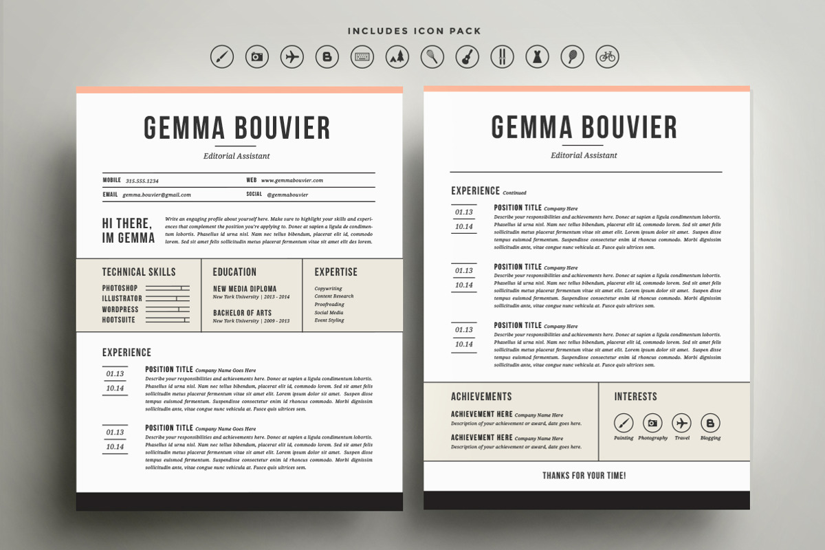 Resume Template 4 Pack | CV Template, a Resume Template by Refinery Resume Co. (Photo 2 of 3)