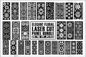 Elegant Floral Laser Cut Panel Bundl, a Graphic by BIPLOB EXPERT