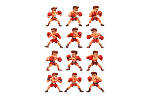 Angry boxers cartoon vector set, an Object Illustration by Valerie Bodnar