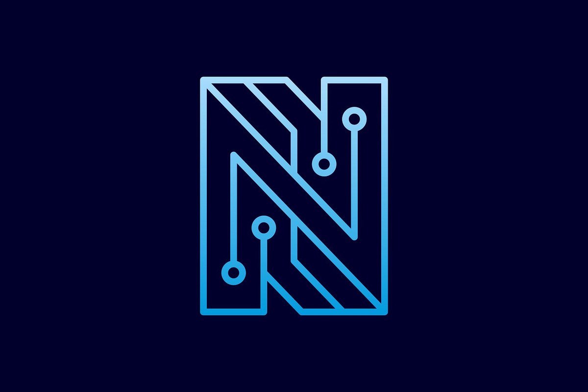 N Initial Letter Tech Dots Logo, a Branding & Logo Template by Buqancreative (Photo 1 of 4)