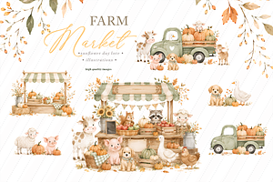 Fall Farm Market Animals Clipart