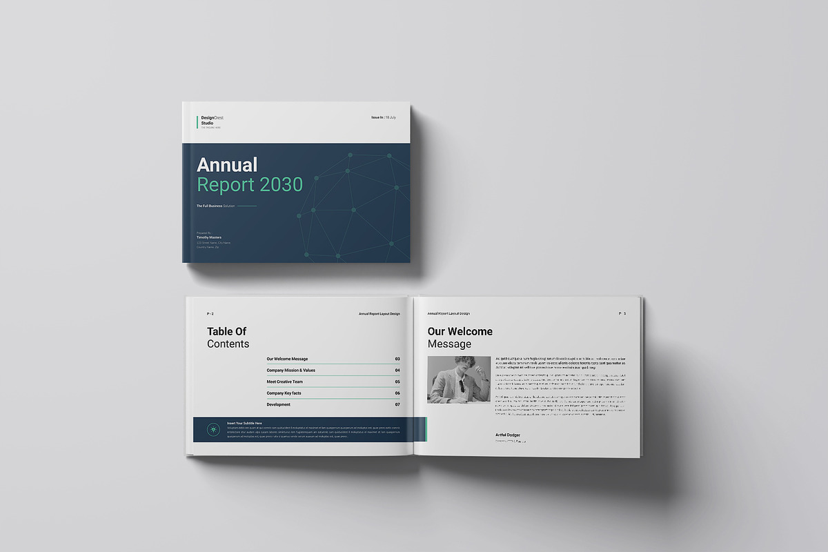 Annual Report Template Landscape, a Brochure Template by DesignCrest (Photo 6 of 13)