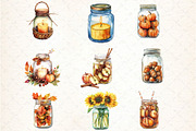 Fall Mason Jars Clipart Bundle, an Illustration by DreamCafeArt (Thumbnail 3 of 5)