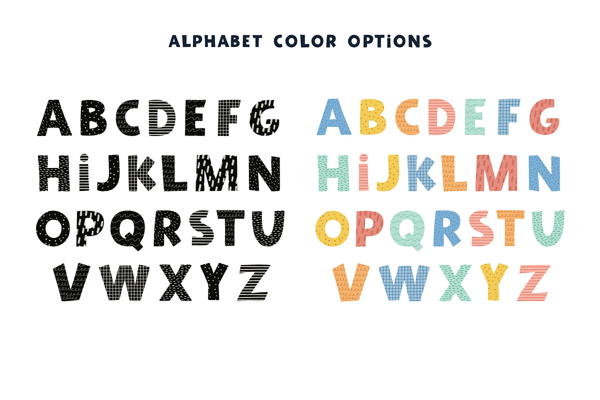 Cute Characters Patterns & Alphabet, an Animal Illustration by mejorana (Photo 5 of 7)
