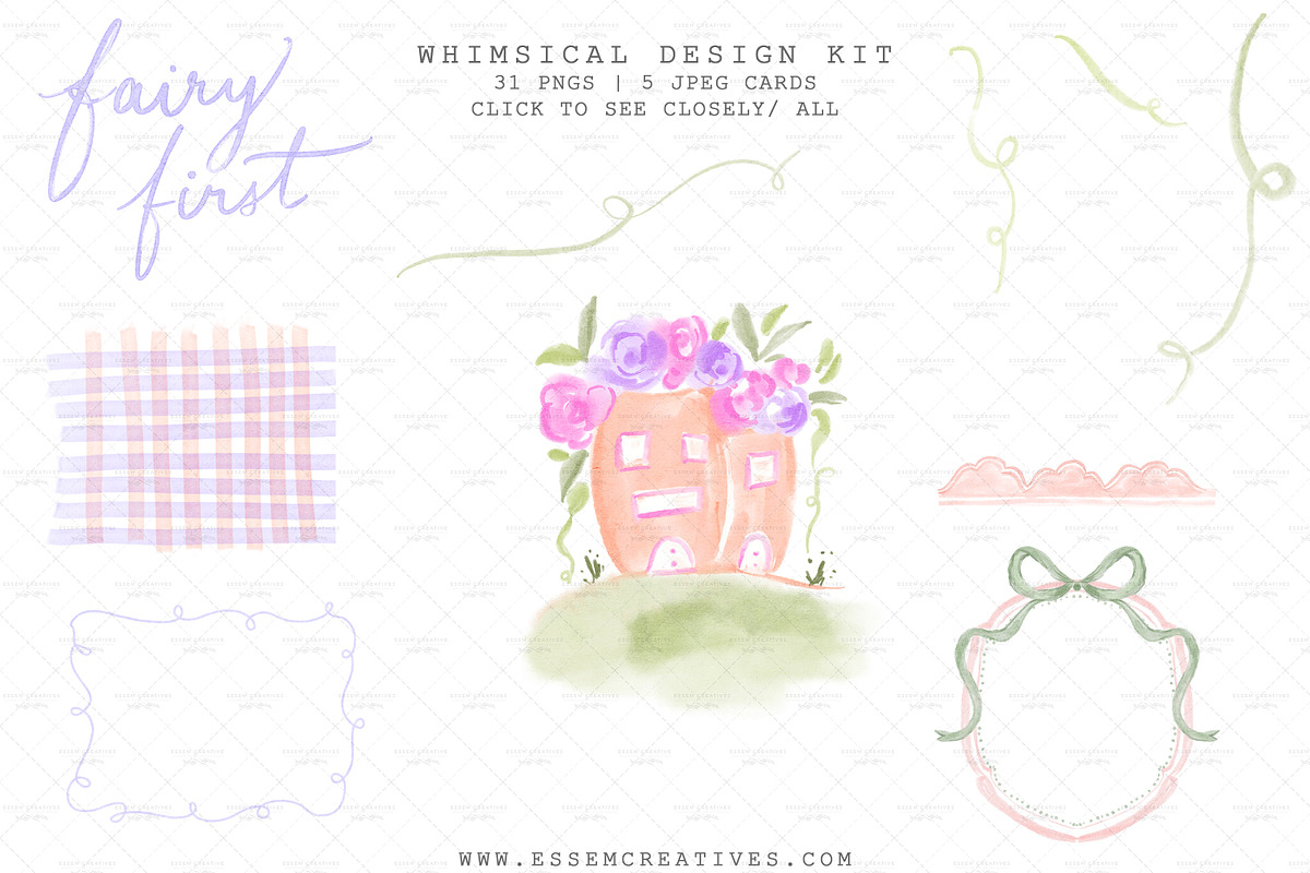 Fairy Garden Birthday Clipart, a Background Graphic by Essem Creatives (Photo 5 of 7)