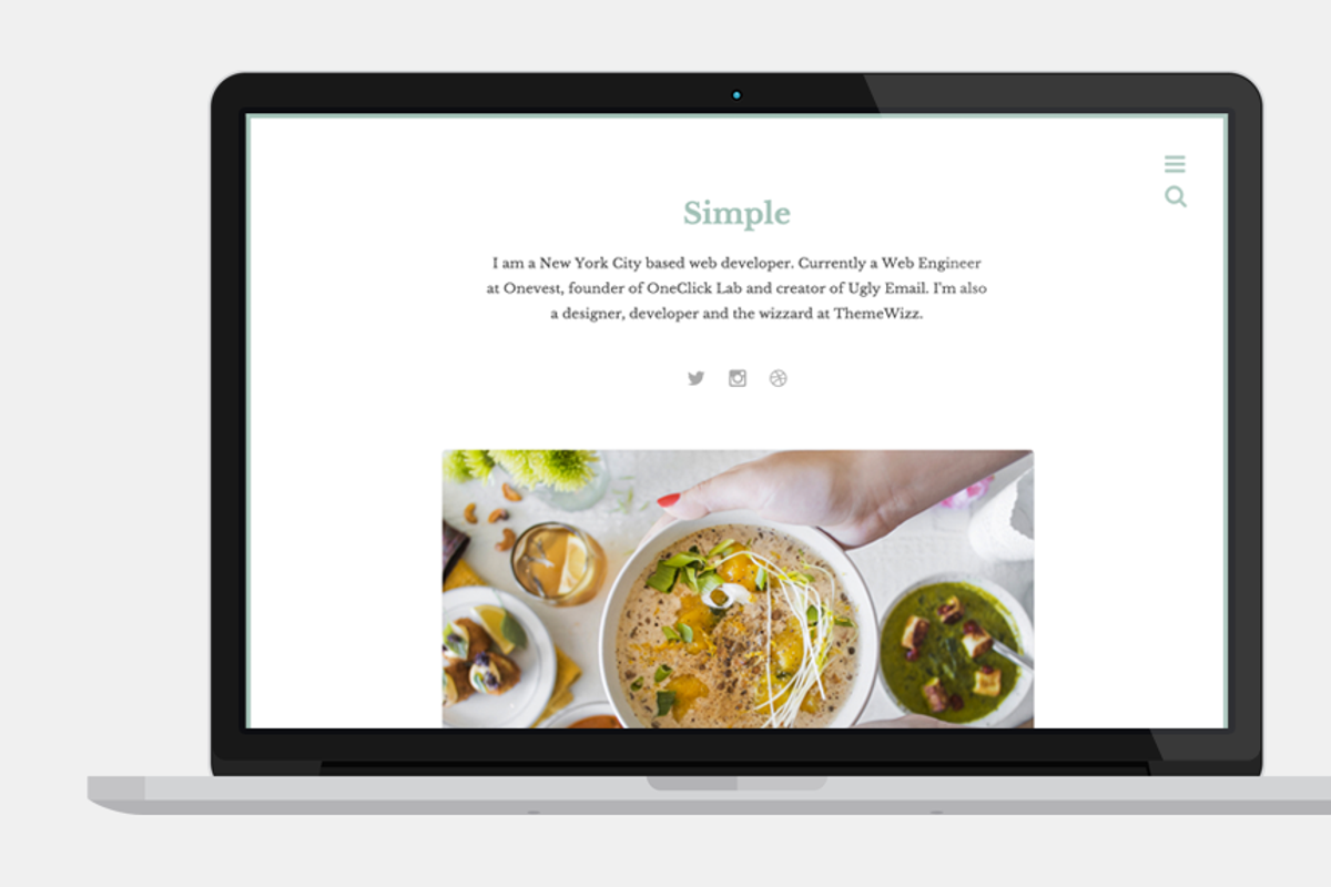 Simple: Clean Bloggin Theme, a WordPress Template by ThemeWizz