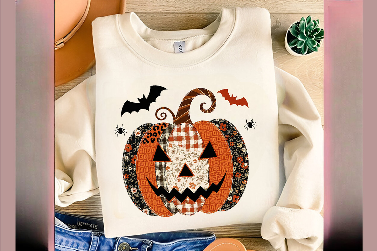Patchwork Pumpkin Png Halloween Png, an Illustration by SinaCreation (Photo 2 of 7)