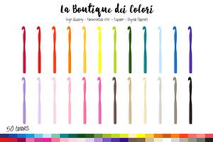 50 Rainbow Crochet Hook Clip Art