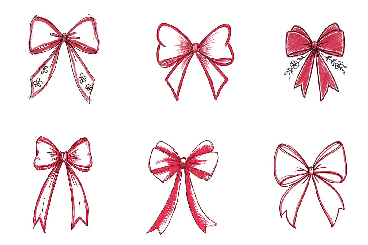 Coquette Valentine Ribbon Bow, an Illustration by CreationArt (Photo 4 of 7)