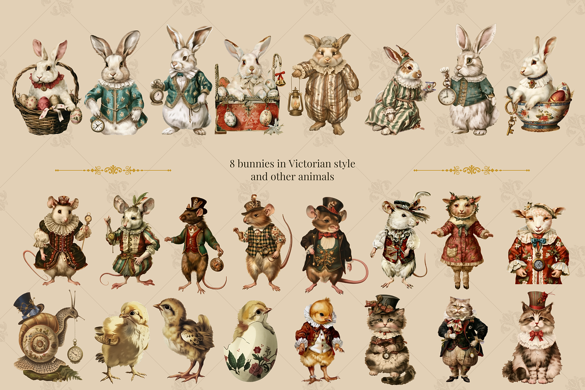 Easter Vintage Collage Elements, an Object Graphic by JulsIst (Photo 2 of 10)