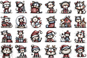 Quirky Christmas Cat Clipart, an Illustration by Sublimation Artist (Thumbnail 2 of 6)