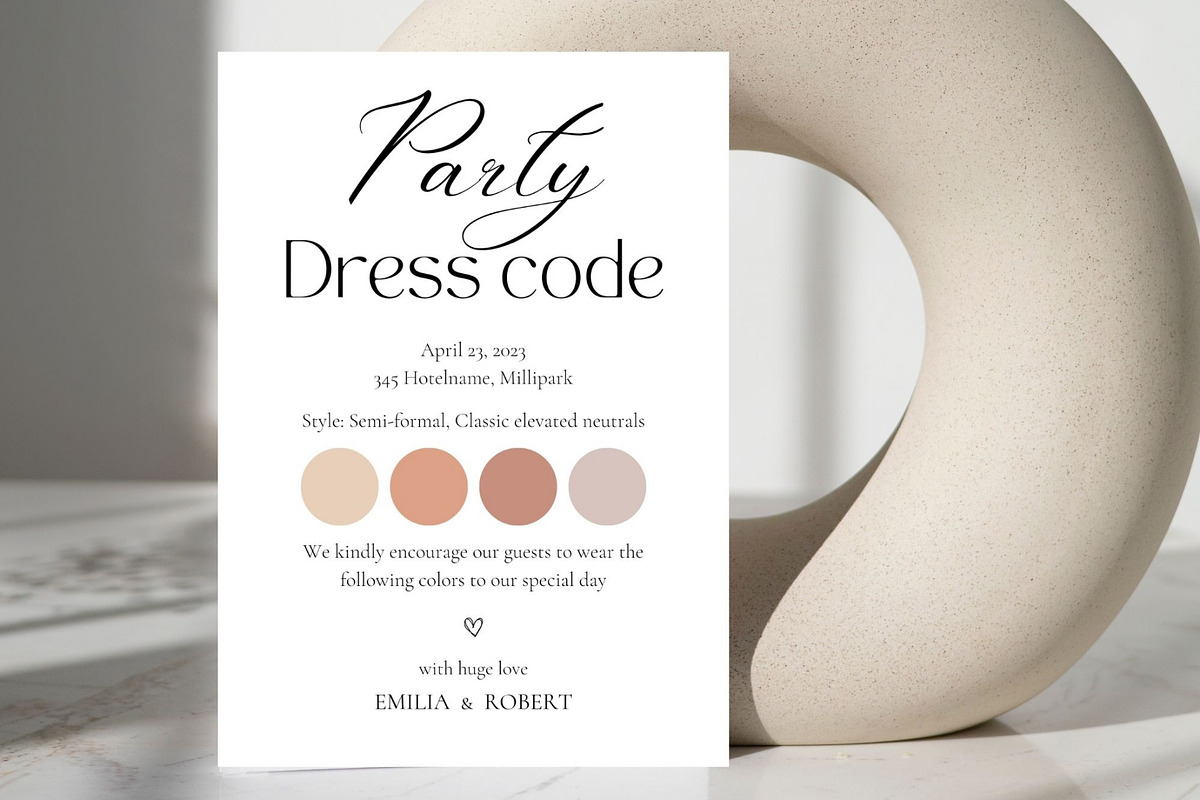 Party dresscode color palette card, a Card Template by EvaTemplates (Photo 2 of 7)