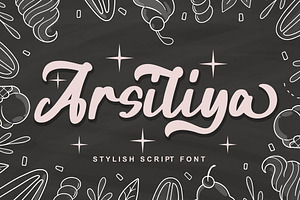 Arsiliya Stylish Script Font, a Script Font by Bayuktx