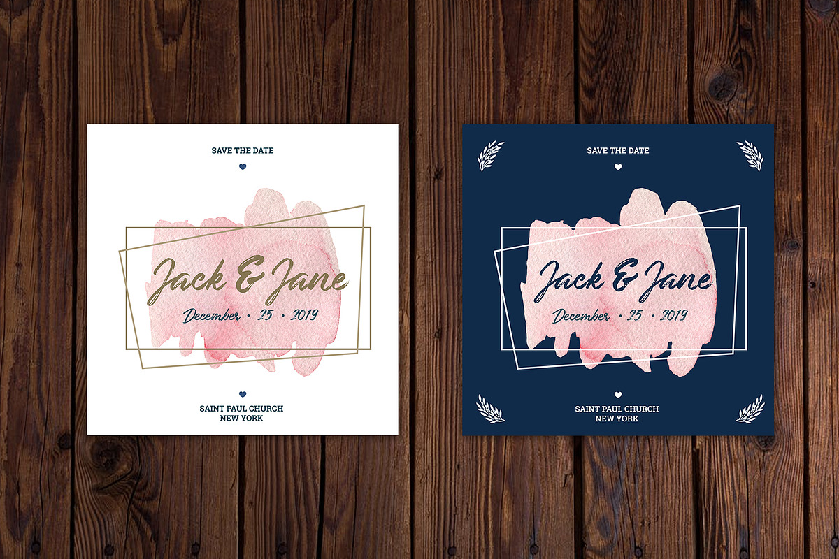 8 watercolor save the date templates, a Decorative Illustration by My watercolor shop (Photo 4 of 5)