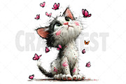 Whimsical Summer Cats Clipart, an Illustration by Craft Nest (Thumbnail 10 of 12)
