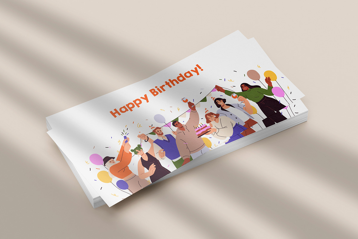 People celebrating birthday party, a Person Illustration by Good Studio (Photo 3 of 3)