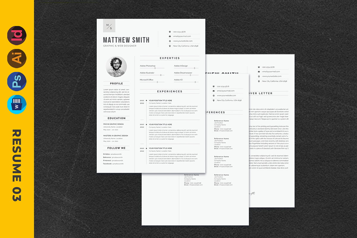 9 in 1 Resume, CV/Curriculum Vitae, a Resume Template by pixel_studio (Photo 4 of 10)