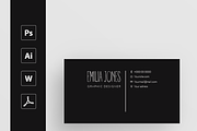 Black Floral business card template, a Resume Template by MH Design Template (Thumbnail 4 of 4)
