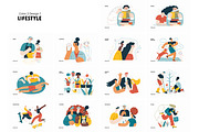 Lifestyle vector ills, color 2, a Templates & Theme by Grivina's shop (Thumbnail 14 of 18)