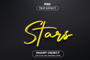 Stars 3D Editable Psd Text Effect St