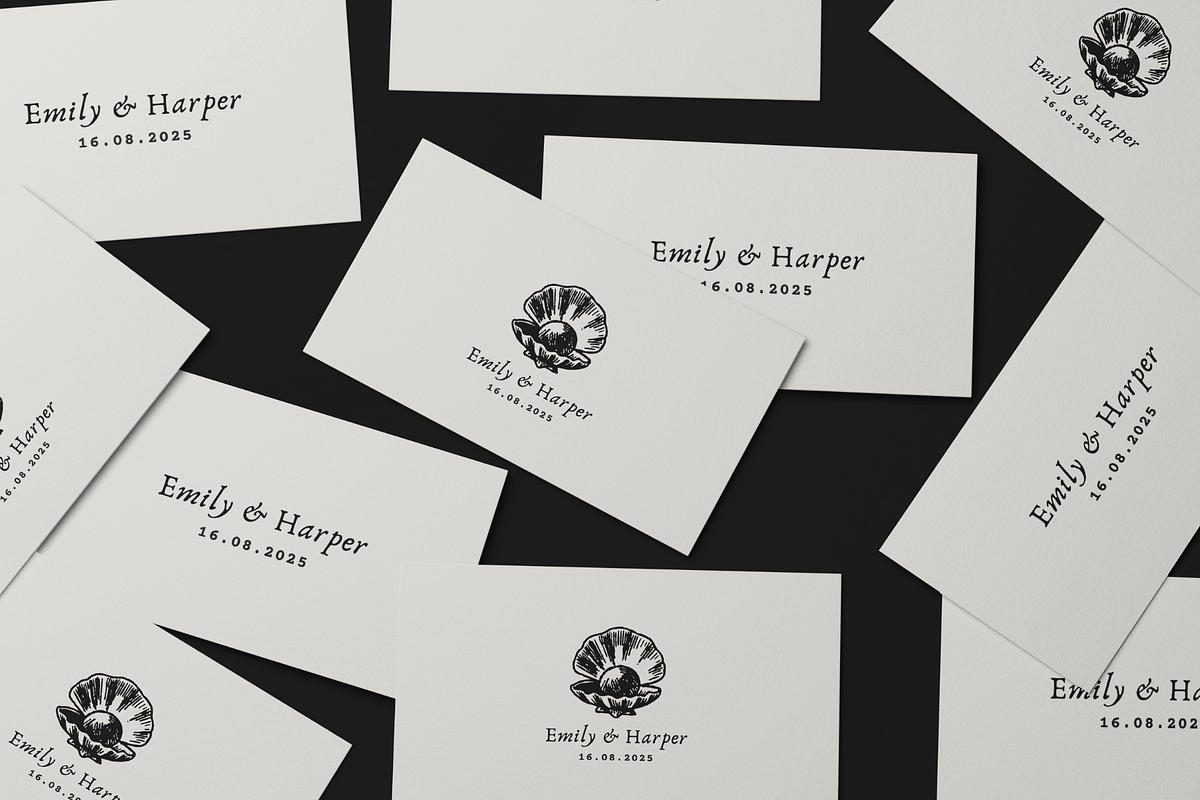 Premade Shell Wedding Logo Monogram, a Branding & Logo Template by INRASSION (Photo 9 of 10)