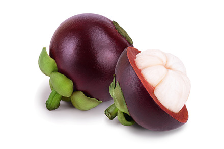 ripe mangosteen isolated on white