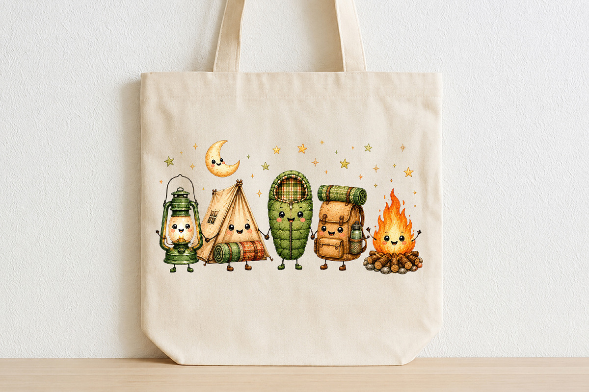 Cute Kawaii Camping Doodle PNG, a Seasonal Illustration by CraftArtStudio (Photo 2 of 4)