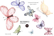 Watercolor Butterfly Collection, a Decorative Illustration by MayaNavits (Thumbnail 2 of 15)