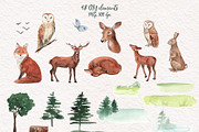 Mountains Woodland Animal Watercolor, an Animal Illustration by Catch the Dream Art (Thumbnail 8 of 9)