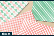 Classic digital paper mint and coral, a Pattern Graphic by Roofdog Design (Thumbnail 4 of 5)