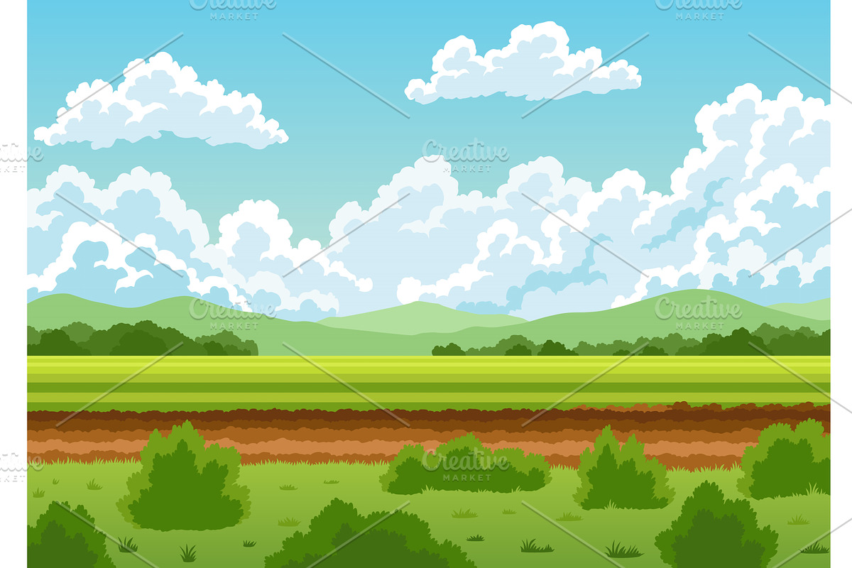 Agriculture farming landscape, an Object Illustration by the8monkey