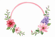 Pink Lavender Floral Wreath Bundle, an Illustration by BIPLOB EXPERT (Thumbnail 9 of 14)