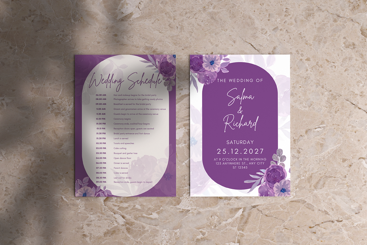 Floral Wedding Suite Canva Template, a Marketing Template by ArbaStudio (Photo 3 of 5)