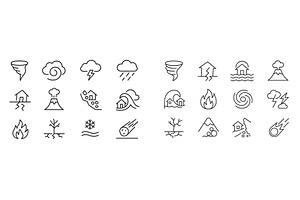 Various weather and natural disaster, an Object Illustration by ZinetroN