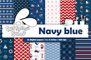 Navy Paper Pack, a Pattern Graphic by Zlatoena Clipart (Thumbnail 1 of 4)