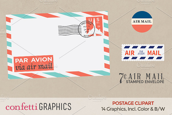 Airmail Postage Clipart preview 3