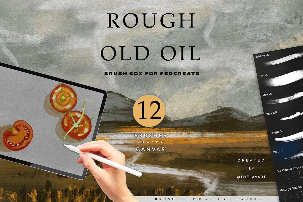 Rough Old Oil Procreate Box, a Brush Add-On by Liquid Amethyst Art (Photo 1 of 6)