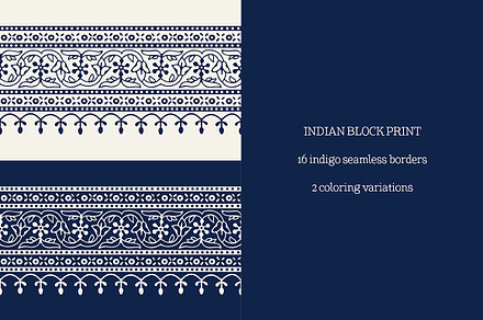 Blue Indian Block Print: Border