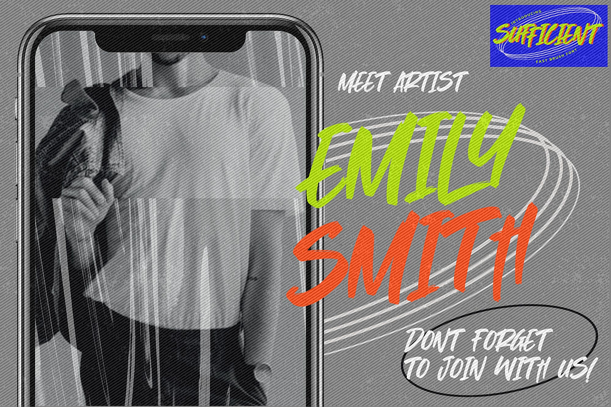 SUFFICIENT - Fast Brush Font, a Font by Gassstype (Photo 4 of 8)