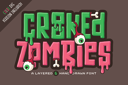 Crooked Zombies Font, a Sans Serif Font by Denise Chandler