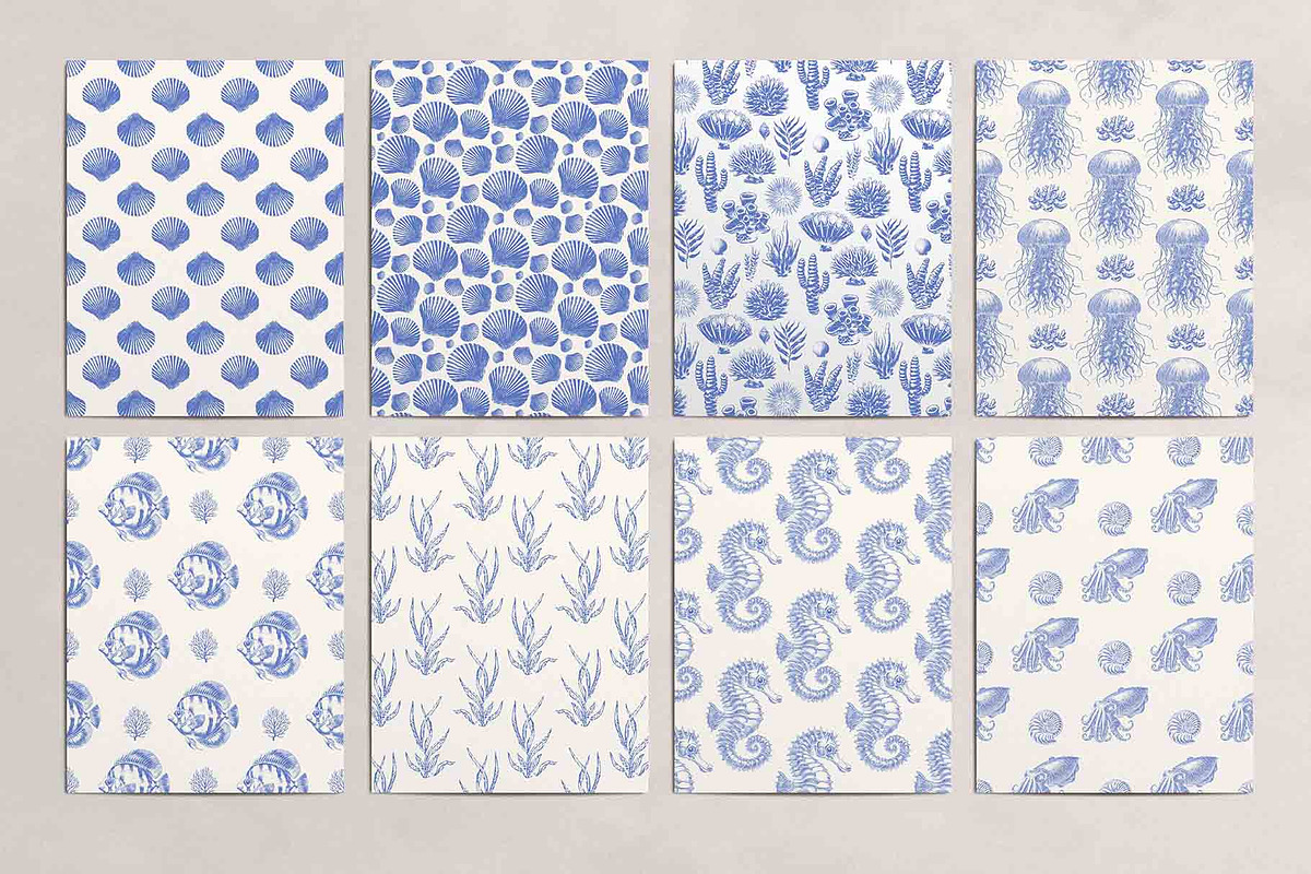 Undersea world seamless patterns, a Pattern Graphic by Anatartan Design (Photo 3 of 7)