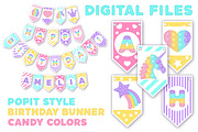 Pop it candy pastel Birthday banners, an Illustration by VectoriyA (Thumbnail 1 of 3)