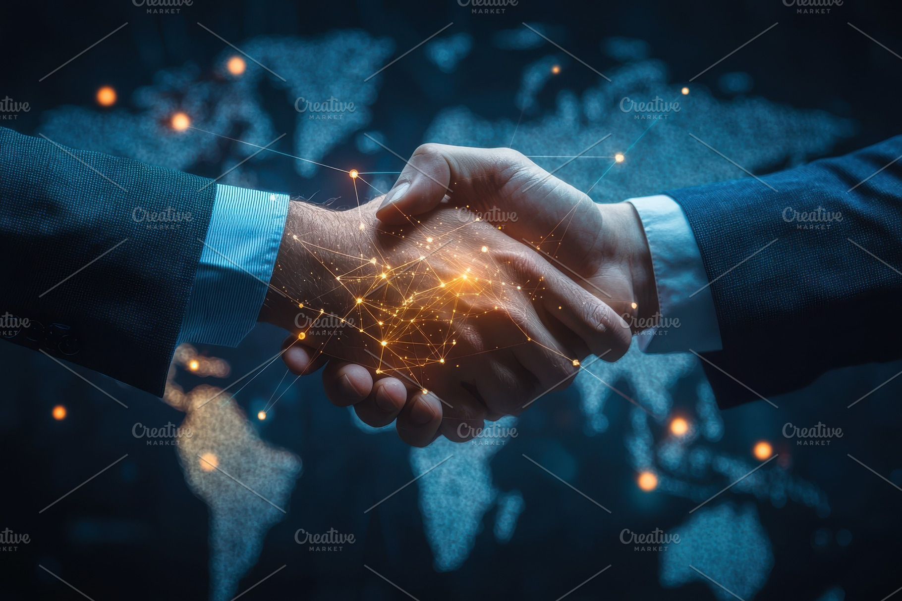 Global Business Partnership Handshak, a Background Photo by Pixeness