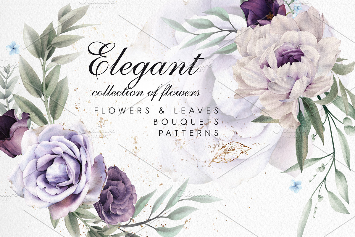 Elegant flowers (PNG), a Decorative Illustration by ollalya (Photo 1 of 6)