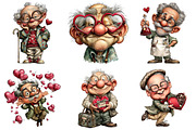 Quirky Valentine Grandpa Clipart, an Illustration by Craft Nest (Thumbnail 5 of 8)