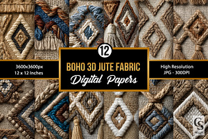 Boho Jute Fabric Seamless Patterns, a Pattern Graphic by Creative Store