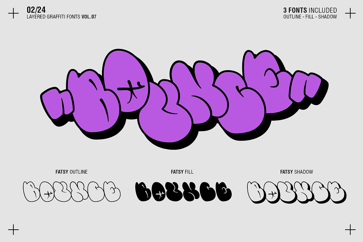 Fatsy - Layered Graffiti Fonts, a Blackletter Font by SemutHitam Creative (Photo 11 of 19)