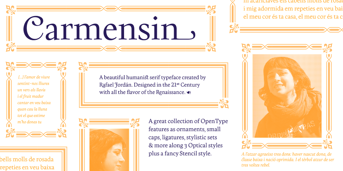 Carmensin, a Serif Font by Rafael Jordan (Photo 1 of 7)