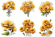 Yellow Flowers Spring Clipart, an Illustration by CraftArtStudio (Thumbnail 4 of 6)