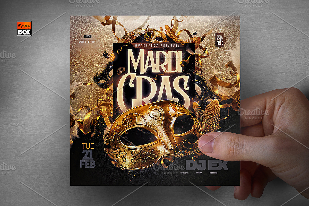 Flyer Mardi Gras Party, a Flyer Template by MonkeyBOX (Photo 3 of 3)